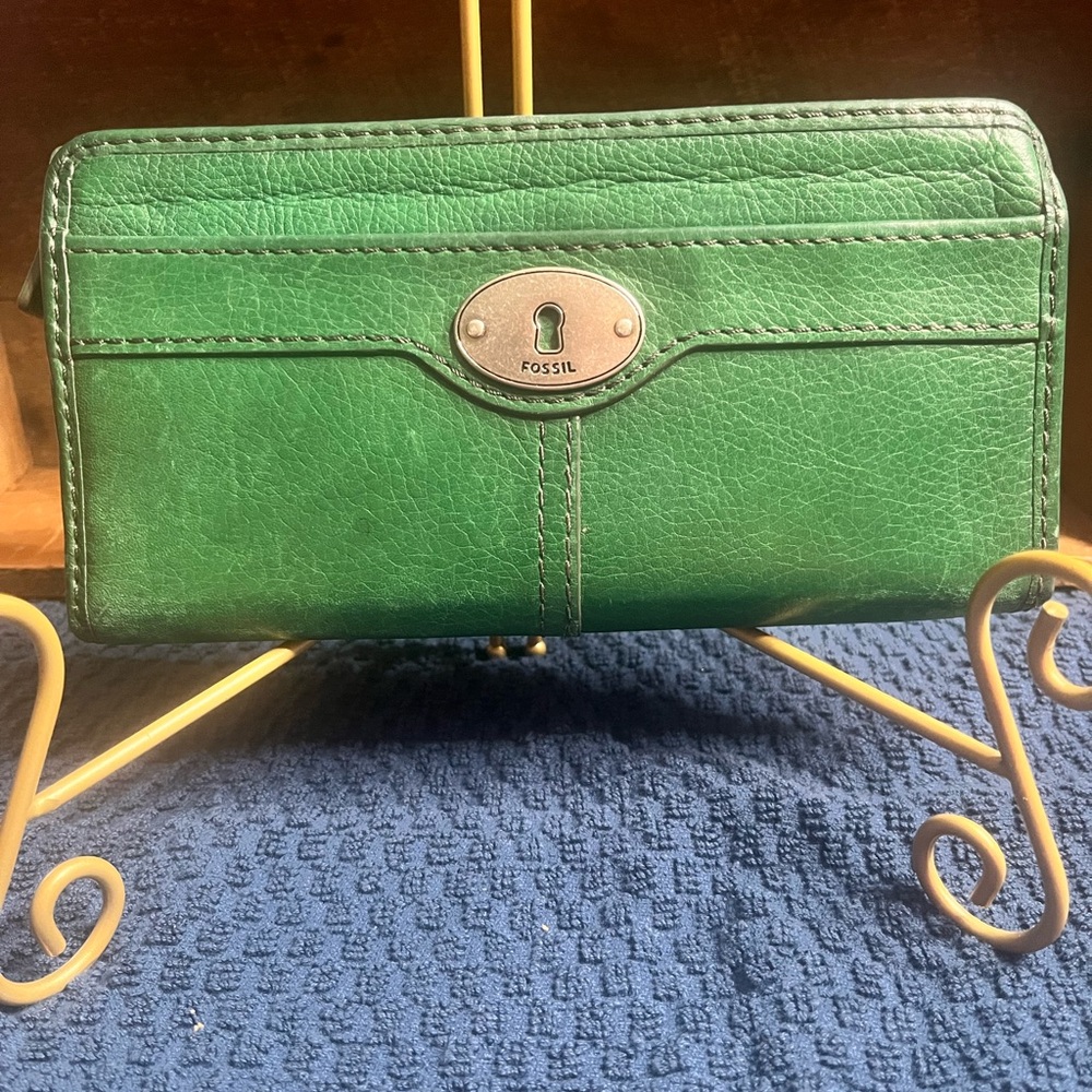 Fossil Emerald Green Leather Wallet